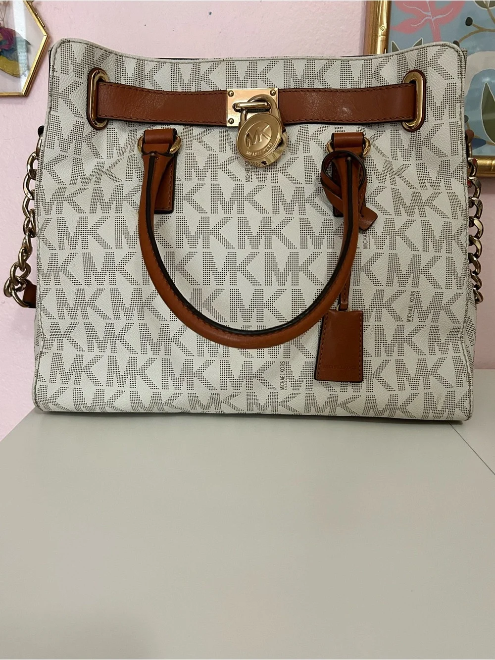 Michael Kors Hamilton Signature Logo Large Satchel